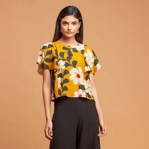 Anthro  Eva Franco Ikebana Floral Blouse Size 8